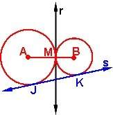 Identify the common external tangent. line r line s segment ab