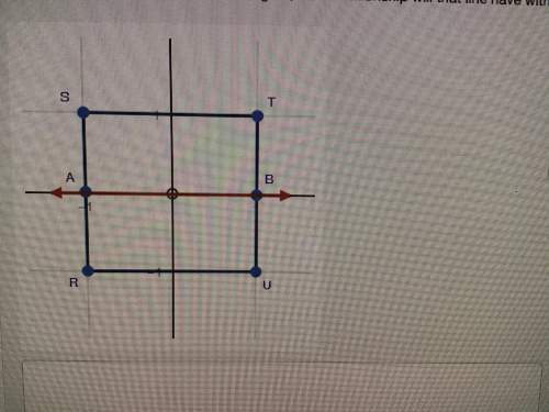 Square rstu is shown below with a line ab drawn through its center. if the square is dilated using a