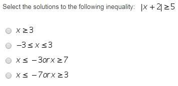 Select the solutions to the following inequality: ix+2i&gt; 5