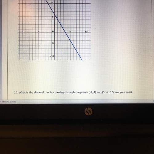 What is the slope of the line passing through the points (-1,4) and (5,-2)? show your work