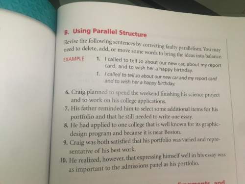 Using parallel structure  (numbers 9 and 10)