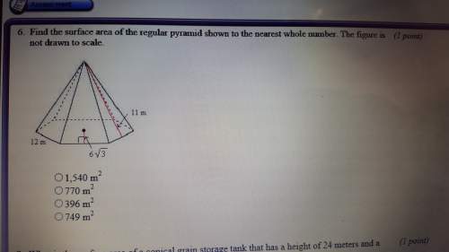 Find the surface area of the regular pyramid shown to the nearest whole number. plz