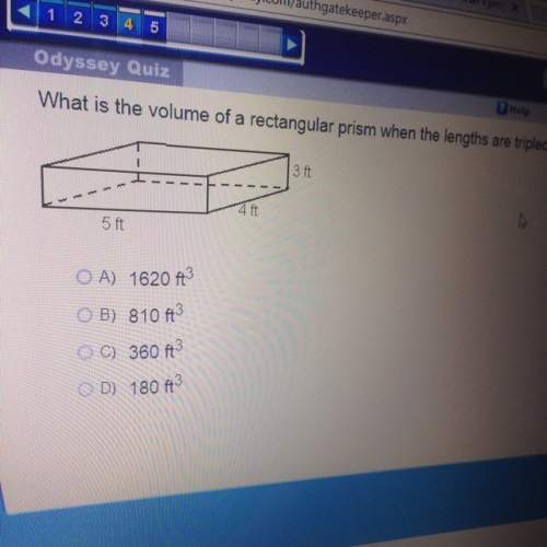 What is the volume of a rectangular prism when the lengths are tripled ?