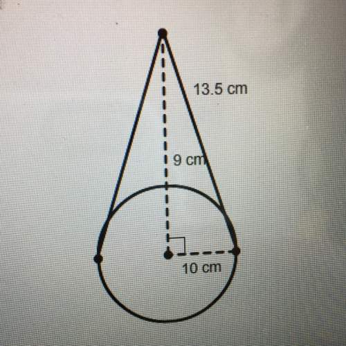 What is the volume of this right cone?  • 27π cm³ • 200π cm³ • 213π cm³