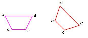 In the diagram below, trapezoid abcd maps to trapezoid a'b'c'd'.  which angle corr