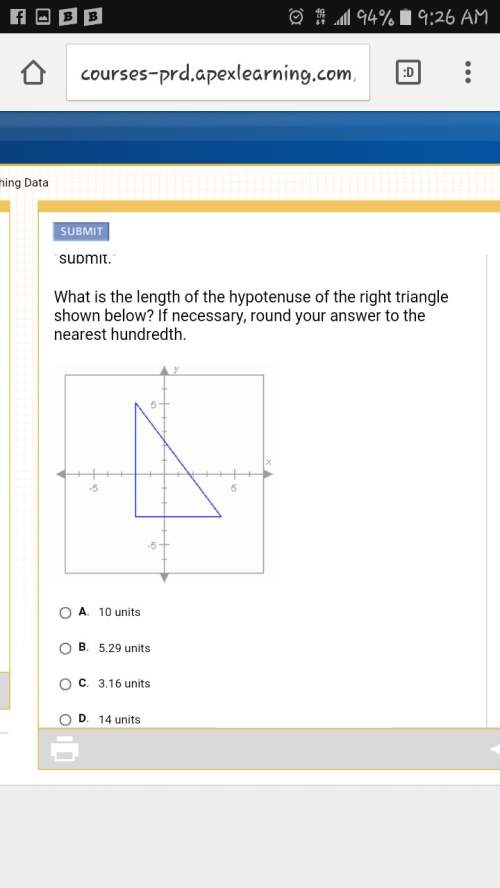 What is the length of the hypotenuse of the right triangle shown below? if necessary, round your an