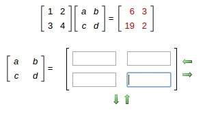 Solve the matrix equation for a, b, c, and d.