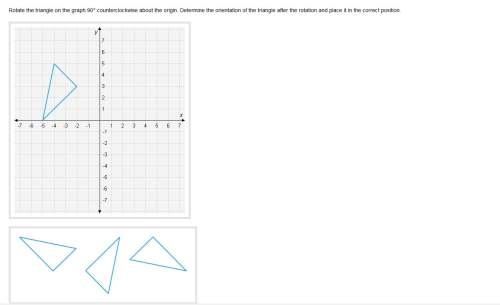 Rotate the triangle on the graph 90° counterclockwise about the origin. determine the orientation of