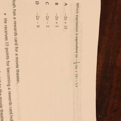 Which expression is equivalent to -1/3(6x+15)-3
