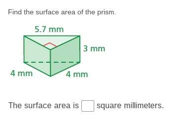 Find the surface area of the prism. normally i can do this just fine i recently got a concussion. so