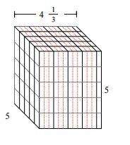 With the pic down below the right rectangular prism is packed with unit cubes of the app