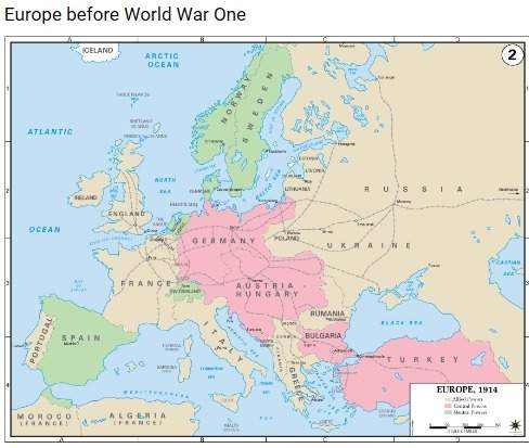 Which of the following were key reasons for the start of wwi? use the map above to you answer at l