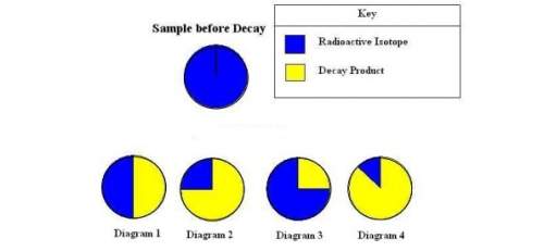 Which diagram best represents the percentage of this radioactive isotope sample that will remain