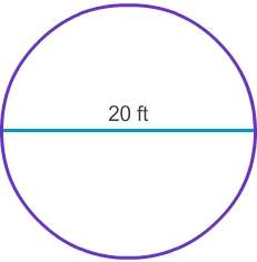 20 ! the diameter of a circle is 20 feet. using the formula a =(pi)r^2, what is the area of the circ