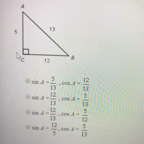 What are the ratios for sin a and cos a?
