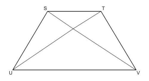 Stvu is an isosceles trapezoid. if sv = 4x - 9 and tu = x + 15, find the value of x.