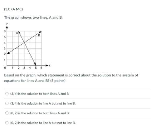 Need pl two lines, a and b, are represented by the equations given below: