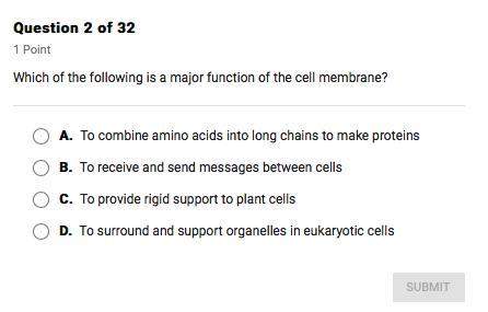Which of the following is a major function of the cell membrane ? apex