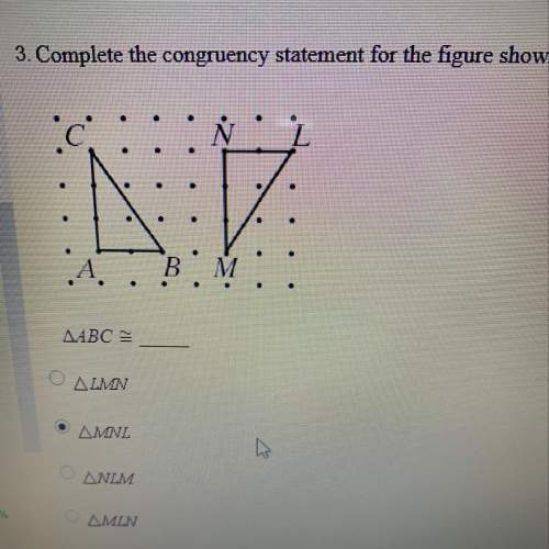 Complete the congruency statement for the figure shown. abc=