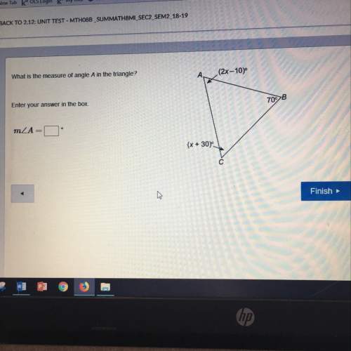 Asap:  what is the measure of angle a in the triangle?  enter your answer in the b