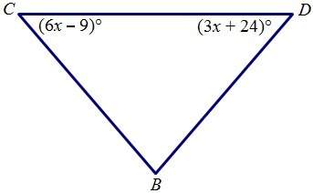Given line bd is congruent to bc, find the measure of angle b