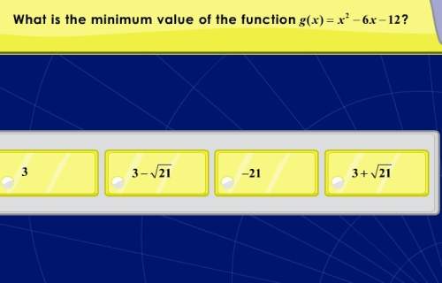 Minimum value on the function g( picture below
