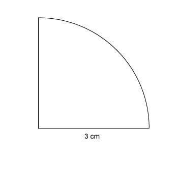 This figure is  1/4 of a circle. what is the best approximation for th