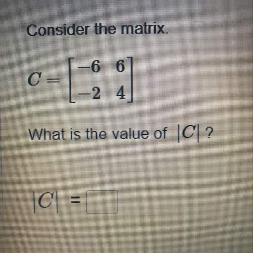 What is the value of |c| in this matrix