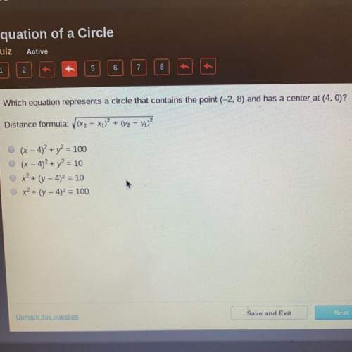 Which equation represents a circle that contains the point (-2, 8) and has a center at (4, 0)&lt;