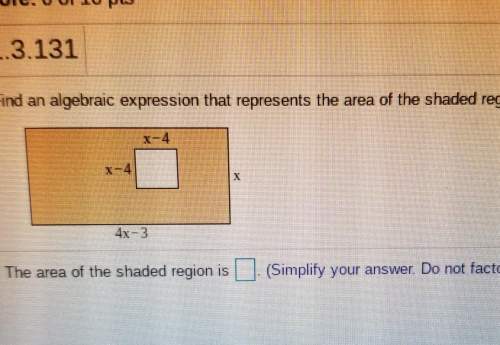 Find an algebraic expression that represents the area of the shaded region