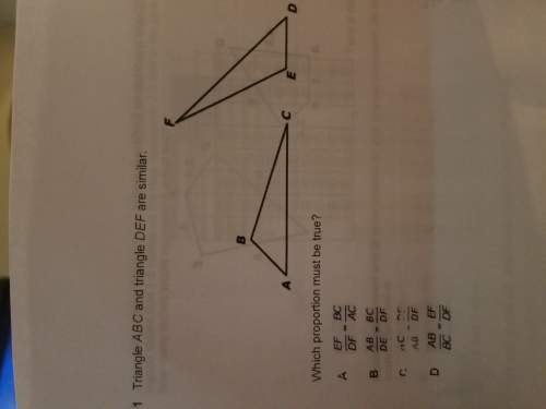 Triangle abc and triangle def are similar. which proportion must be true?