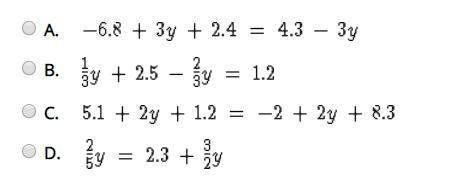 Which equation has infinitely many solutions?