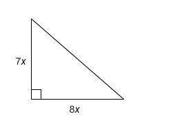 What is the area of this triangle when x= 4 cm?  a. 896cm^2 b.16cm^2 c.240cm^2