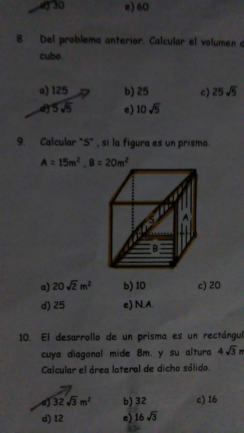 Calcular s, si la figura es un prisma a=15m2, b=20m2