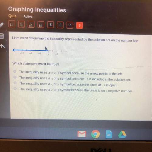 Liam must determine the inequality represented by the solution set on the number line, which s