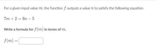 For a given input value m the function f outputs a value n to satisfy the following equation.&lt;