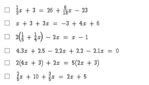 Select all the correct answers. which equations have one solution?