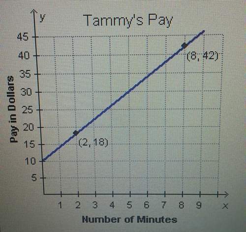 The graph shows the number of hours that tammy spends typing for work, x, and the amount of pay that