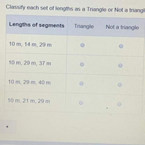 Which set of measurements can represent the lengths of a triangles sides?  classify eac