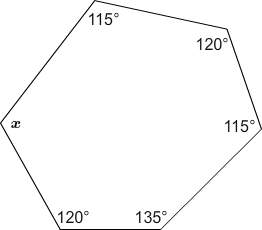 What is the value of x in this hexagon?