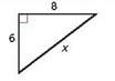 Find the value of x. give your answer in simplest radical form. how many units is the missing side?&lt;