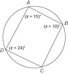 !  quadrilateral abcd  is inscribed in this circle.