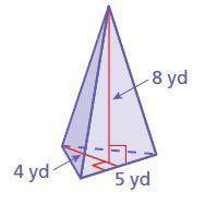 find the volume of the pyramid. write your answer as a fraction or mixed number.