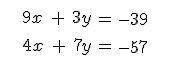 Use elimination to find the solution to the system of equations.