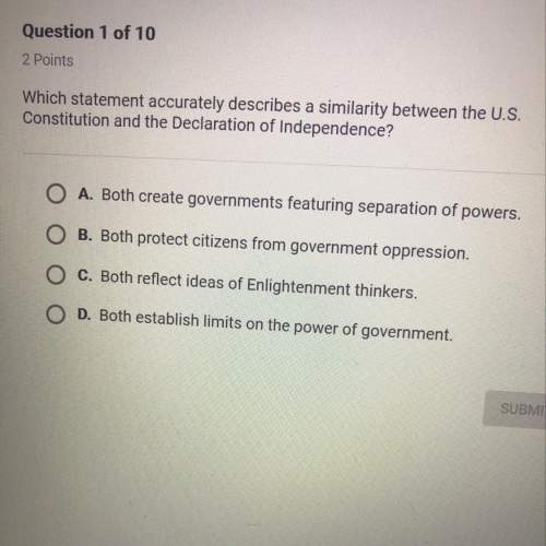 Which statement accurately describes a similarity between the u.s constitution and the declaration o