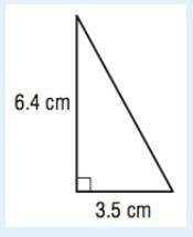 On math?  what is the length of the hypotenuse in the right triangle below? round to th