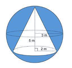 The figure is a sphere with a cone within it. to the nearest whole number, what is the a