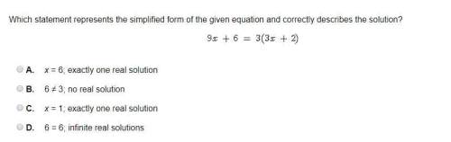 Which statement represents the simplified form of the given equation and correctly describes the sol