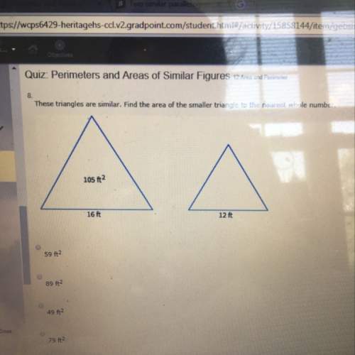 Image attached! these triangles are similar. find the area of the smaller triangle to the nearest w