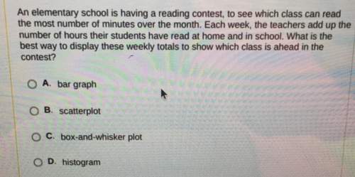 An elementary school is having a reading contest, to see which class can readthe most number of minu